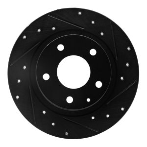 Mazda 6 Brake Rotor (1) - Rear Right - R1 Concepts - Drilled & Slotted - Black - `14-`21